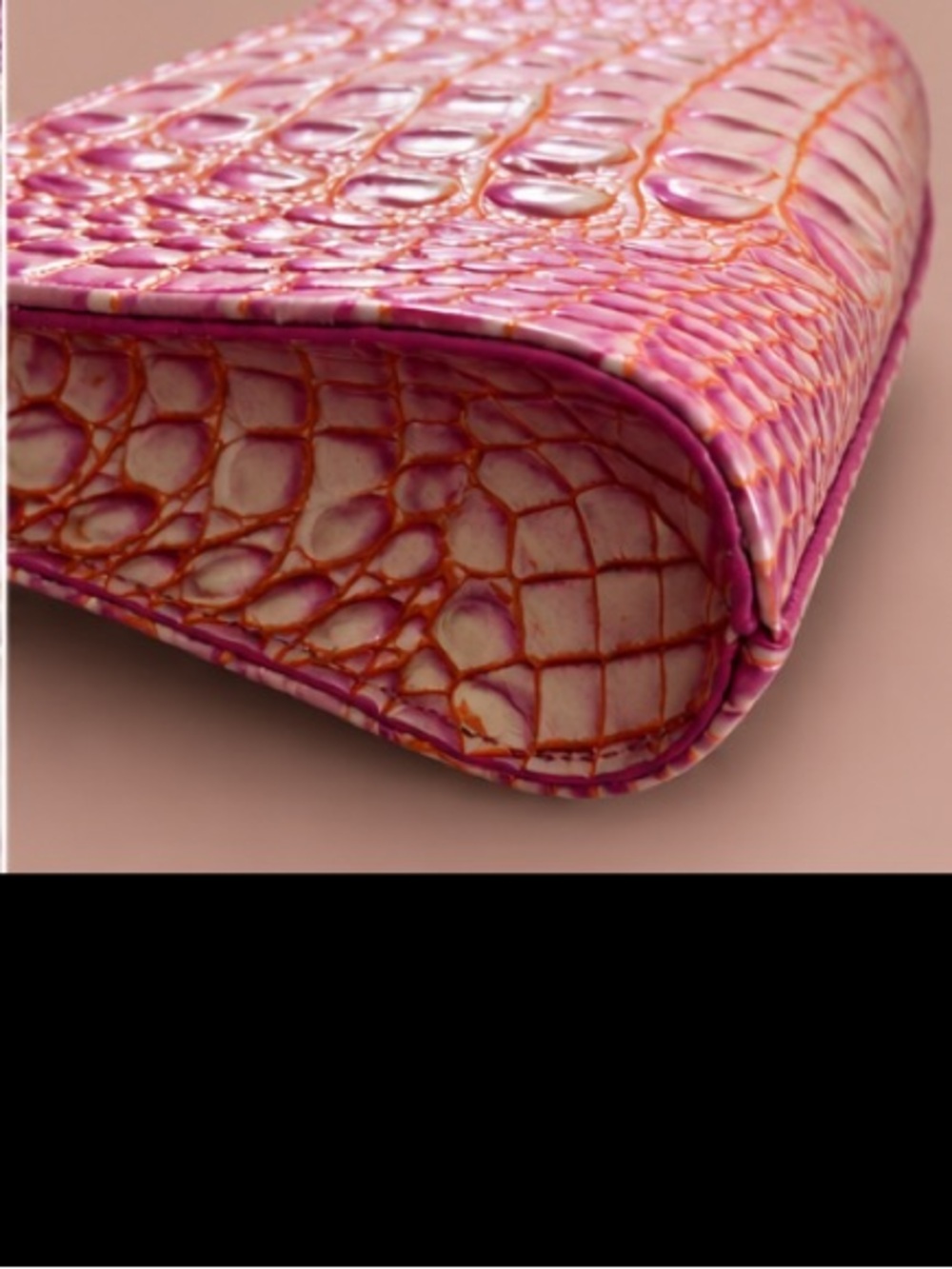 Brahmin NWT Iridescent Pink Croc-Embossed Wristlet Clutch Wristlet NWT - Picture 4 of 7